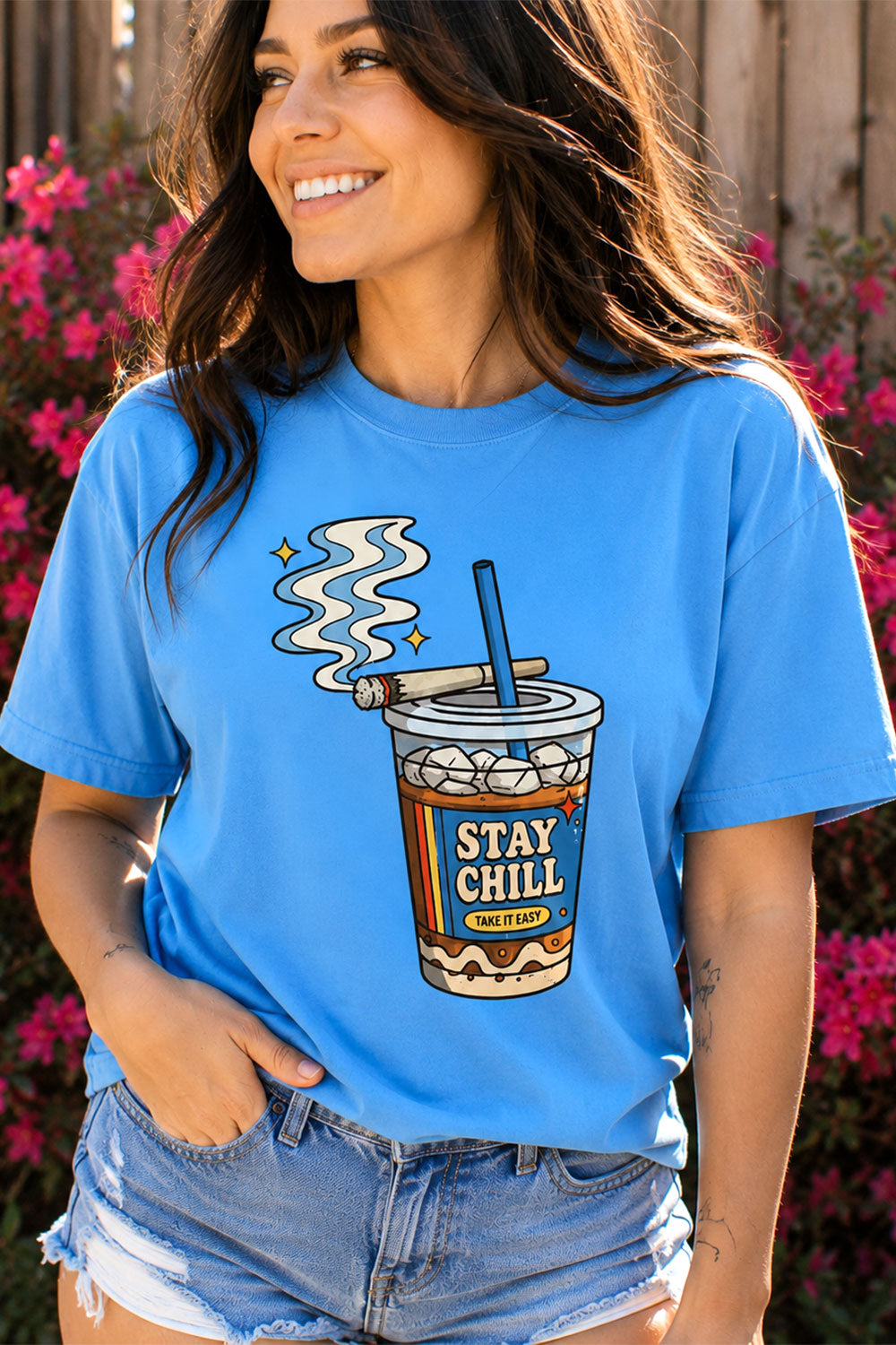 Stay Chill Iced Coffee Retro Graphic Tee