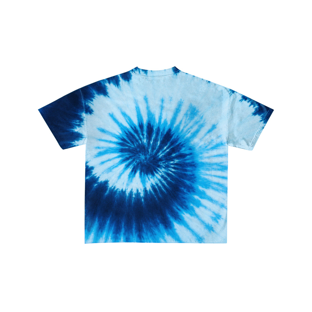 Blue Good Vibes Tie-Dye Flower Stoner Tee