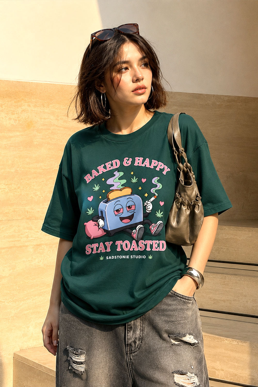 Baked And Happy Stay Toasted Graphic Tee