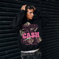 Gotta Get Cash Pink Graphic Black Crop Hoodie