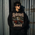 Redeemed Saved Graphic Gothic Black Crop Hoodie