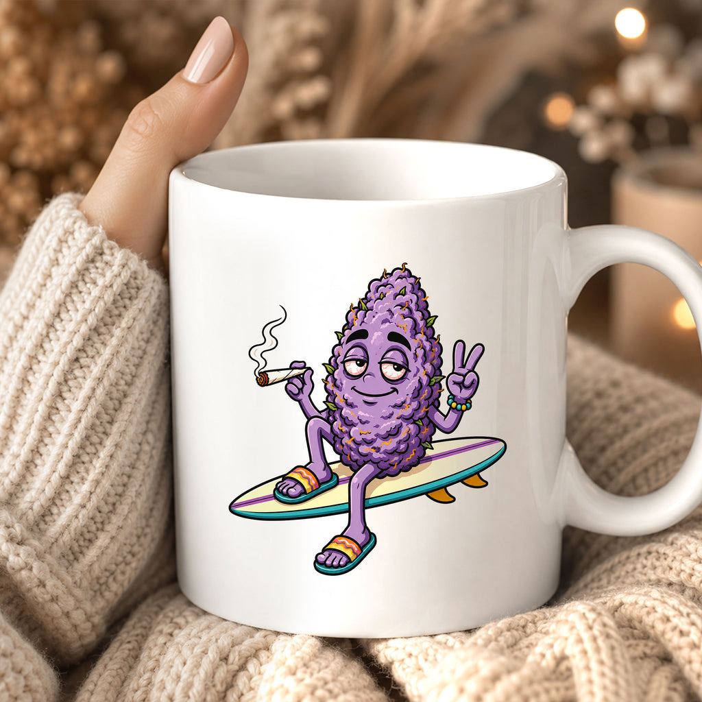 Surfing Purple Nug Ceramic Mug