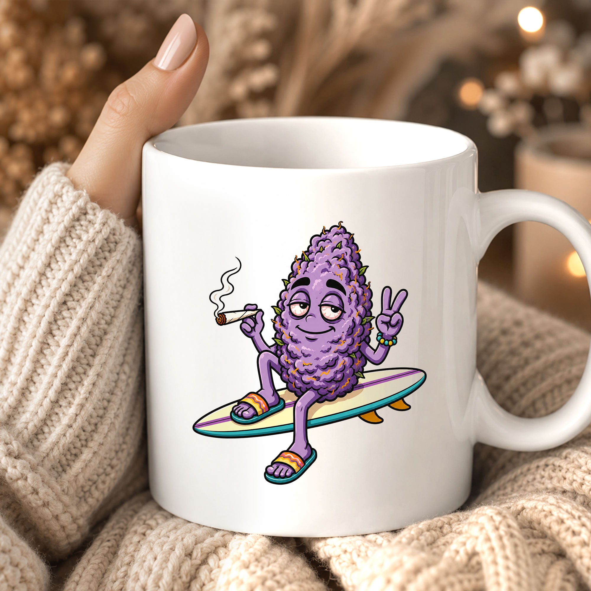 Surfing Purple Nug Ceramic Mug
