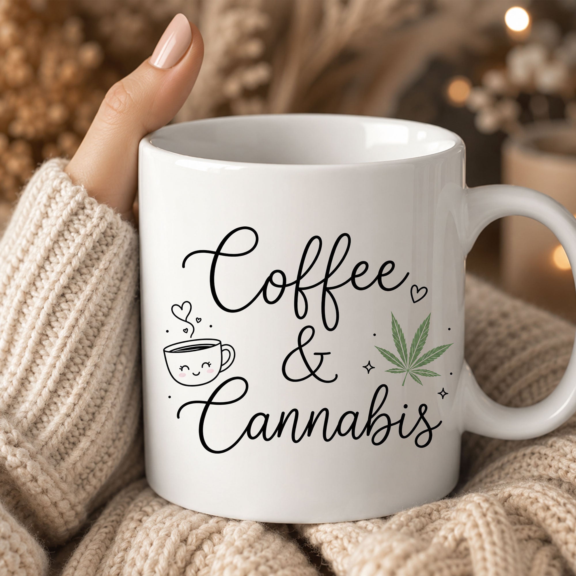 Coffee and Cannabis Ceramic Coffee Mug