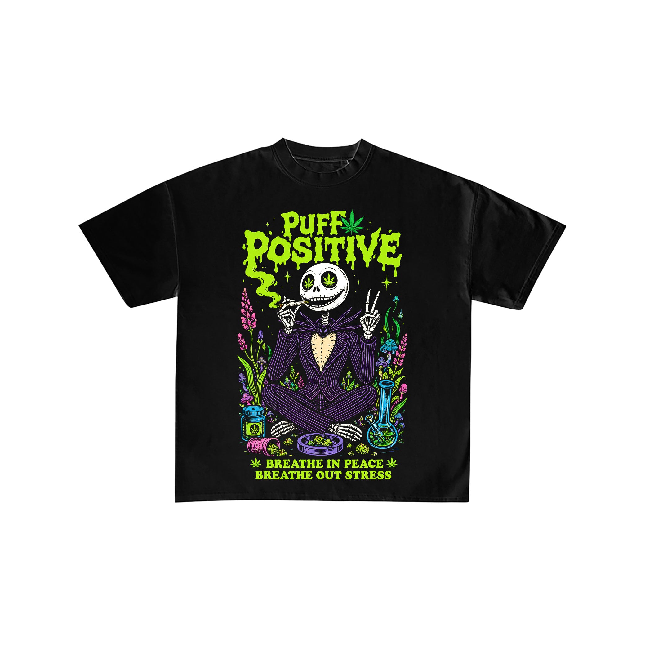 Puff Positive Skeleton Black Tee