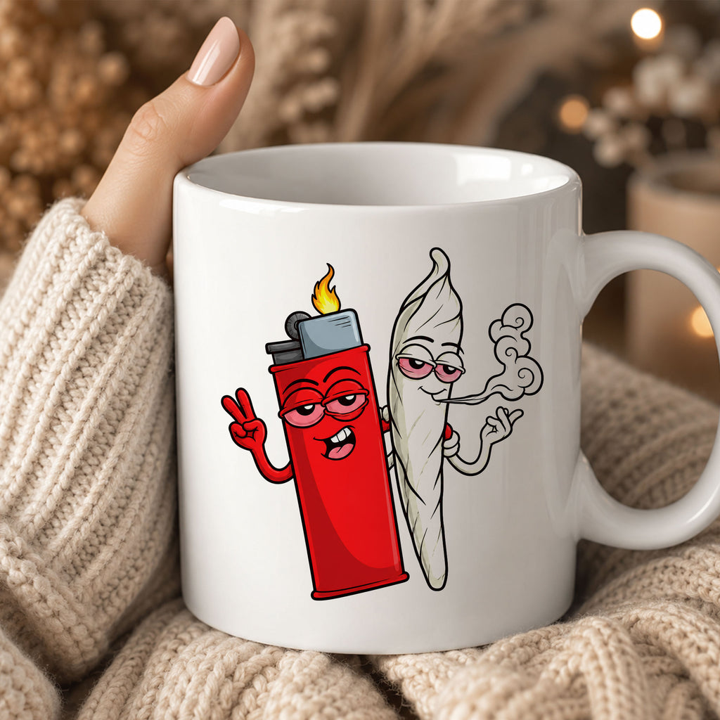 Funny Cartoon Lighter Joint Ceramic Coffee Mug