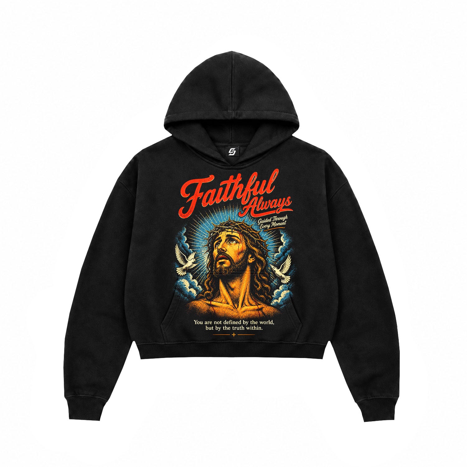 Faithful Always Vintage Graphic Cropped Hoodie
