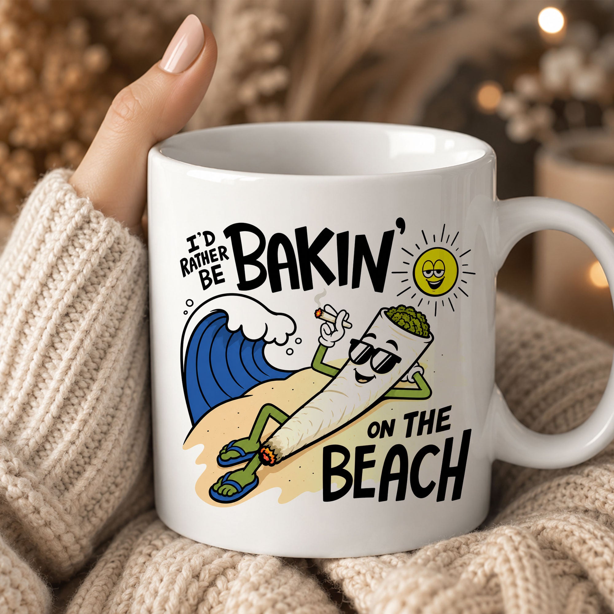 Bakin on the Beach Funny Ceramic Coffee Mug