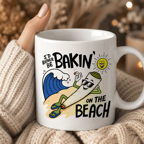 Bakin on the Beach Funny Ceramic Coffee Mug