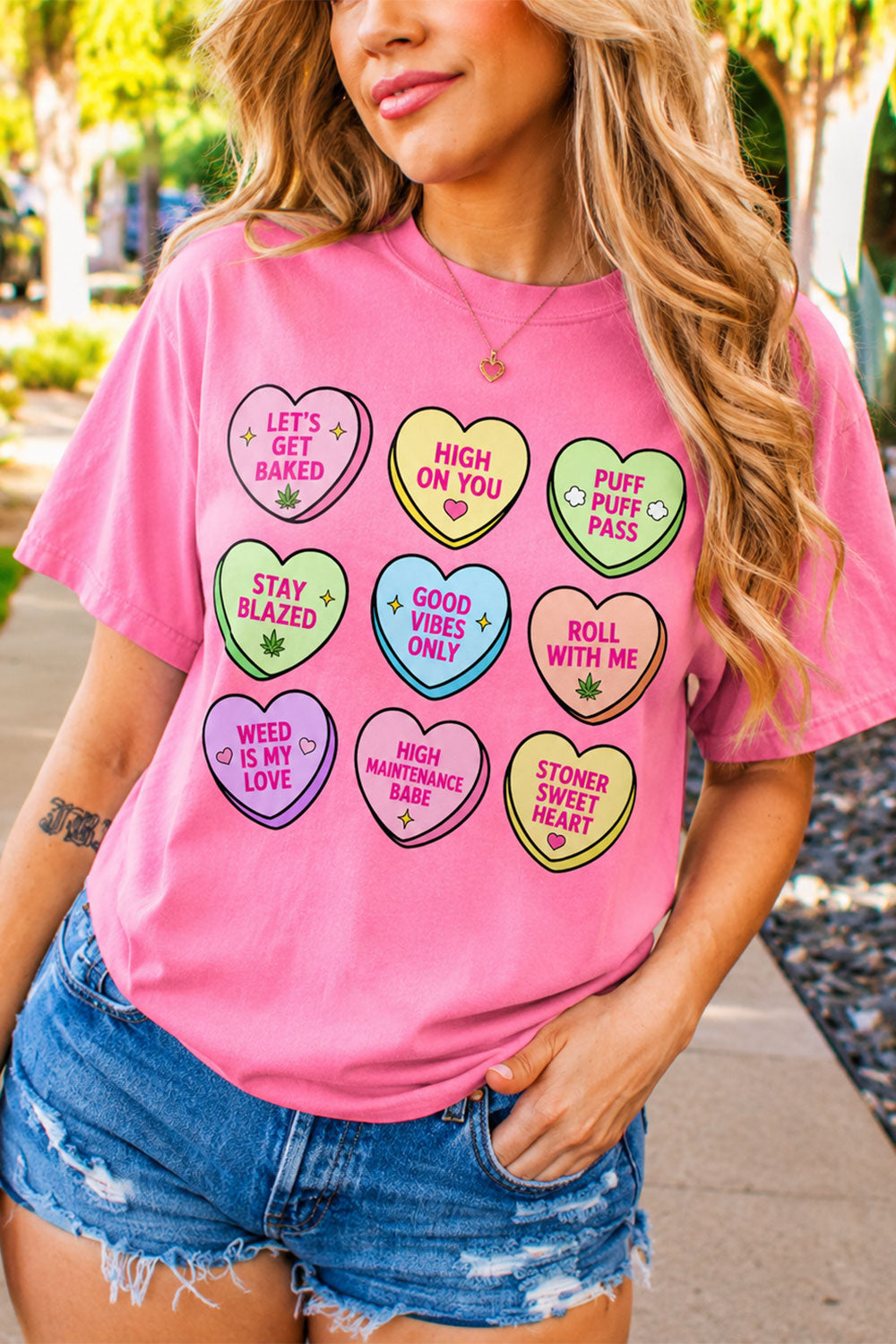 Stoner Candy Hearts Retro Graphic Tee