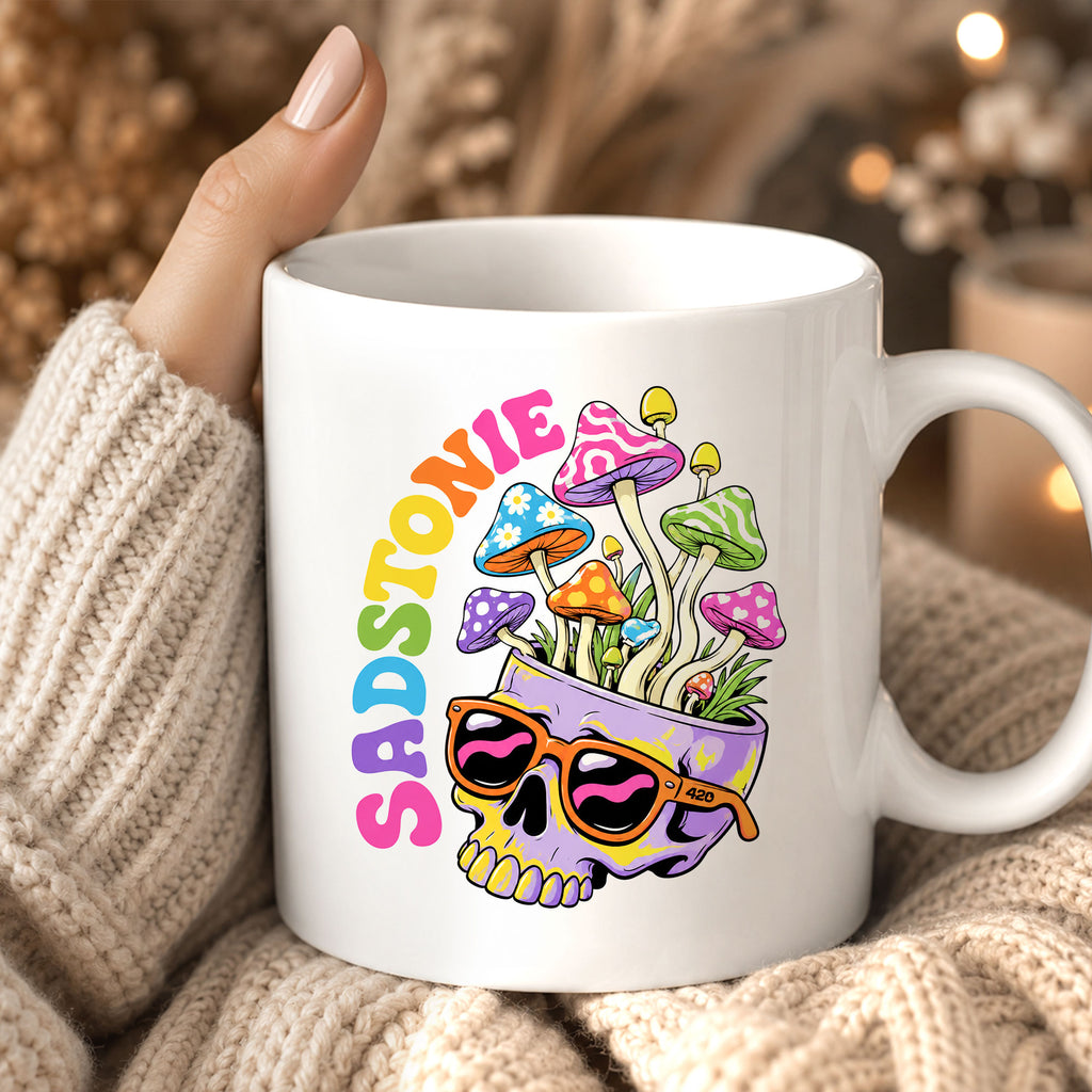 Psychedelic Skull Mushroom Ceramic Mug