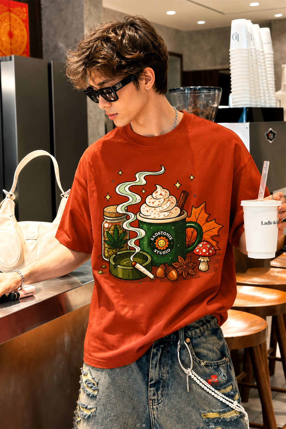 Autumn Wake And Bake Retro Graphic Tee