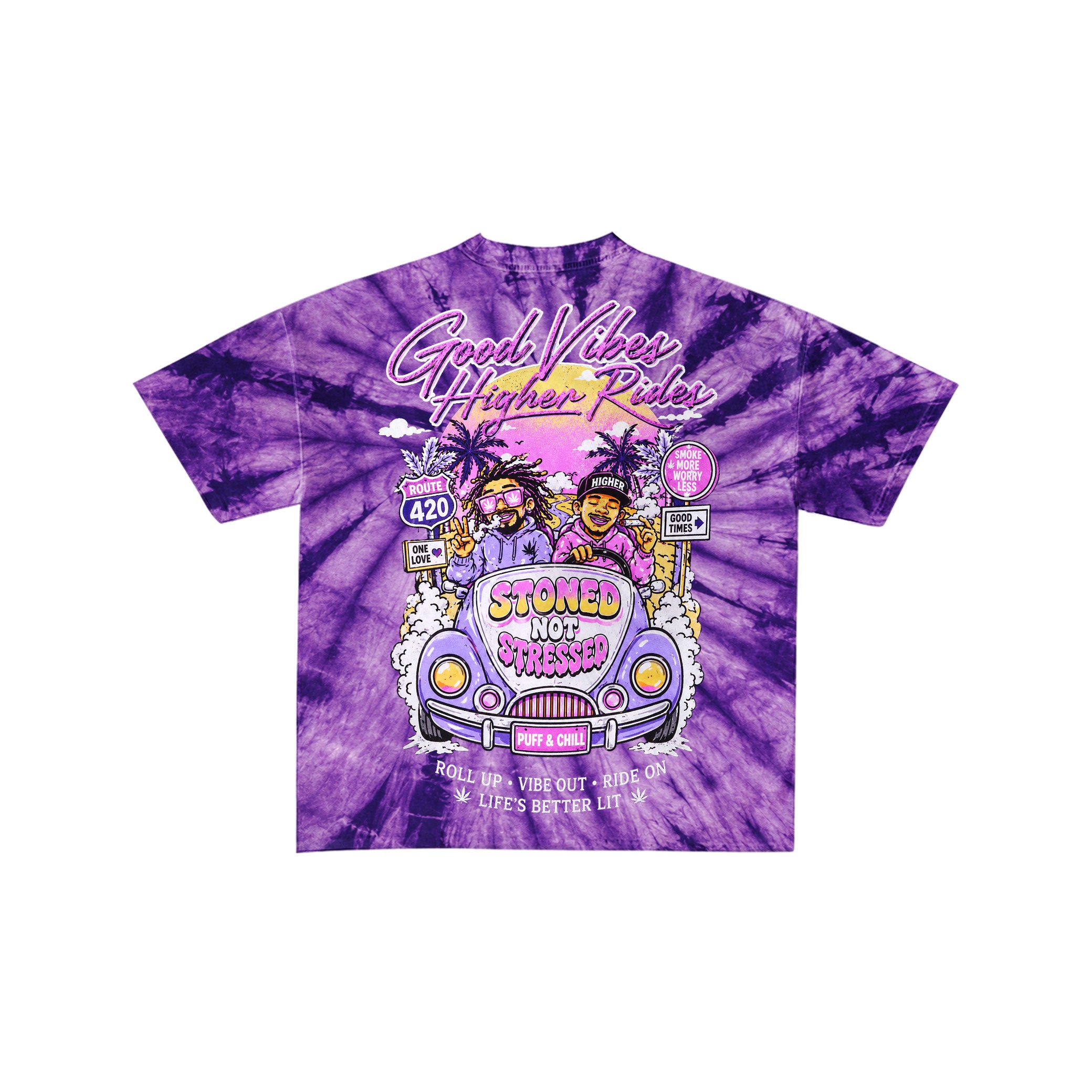 Puff Champions Purple Tie Dye Tee