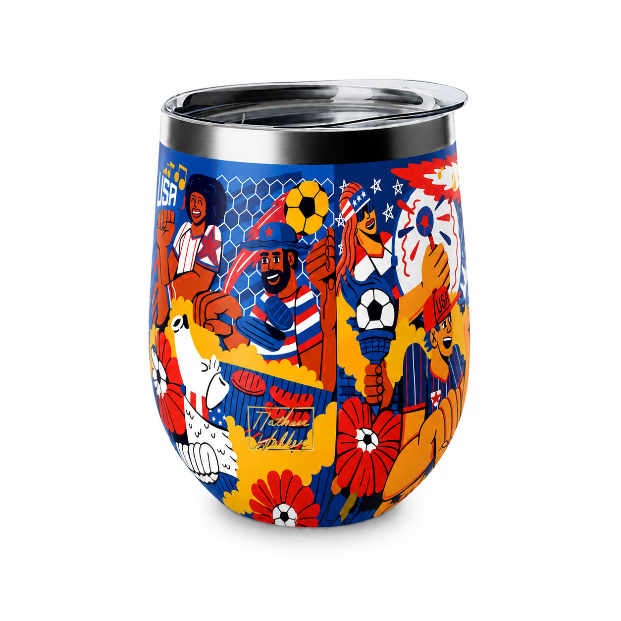 USA Soccer Fan Insulated Wine Tumbler