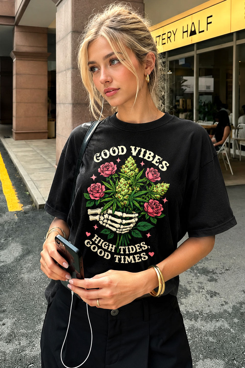 Good Vibes Cannabis Bouquet Vintage Tee
