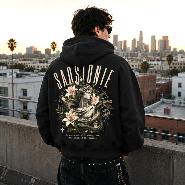 Divine Serpent Statue Graphic Oversized Hoodie