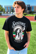 Chicano Girl Graphic Tee Black T-Shirt