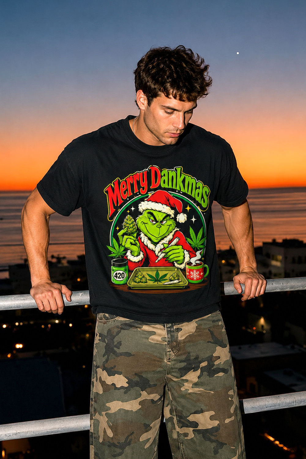Merry Dankmas Grinch Cannabis Christmas T-Shirt