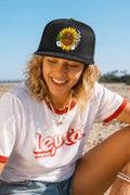 Stoner Sunflower Black Snapback Hat