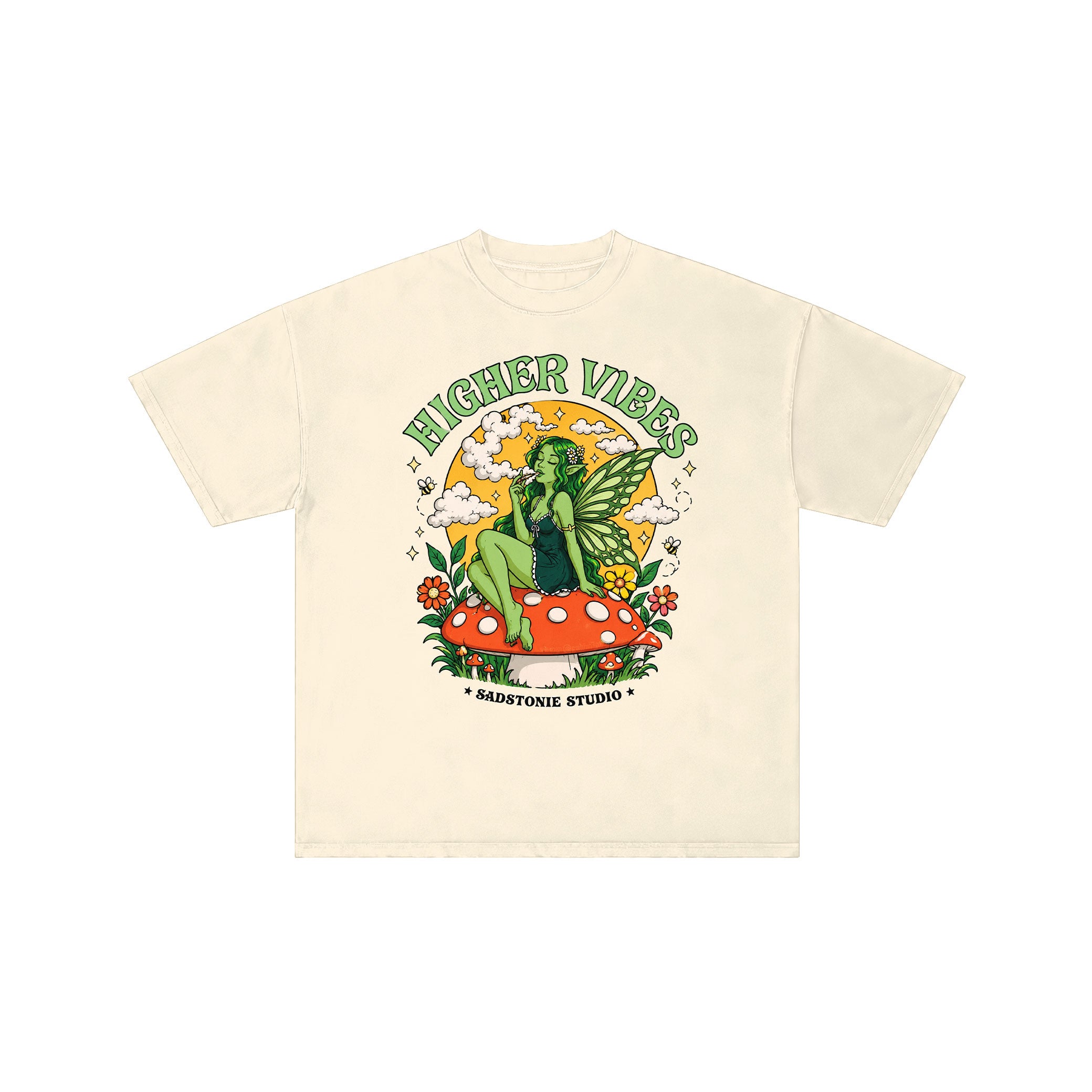 Higher Vibes Fairy Mushroom Graphic Tee