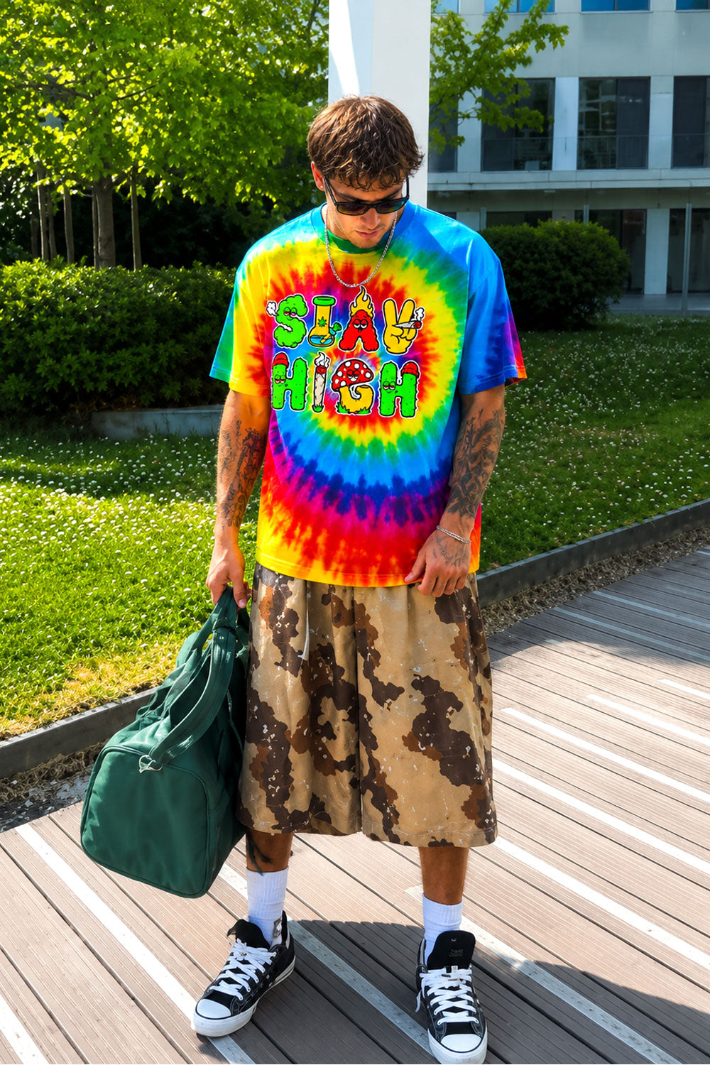 Stay High Tie-Dye Graphic T-Shirt