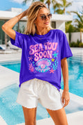 Sea You Soon Purple Graphic T-Shirt