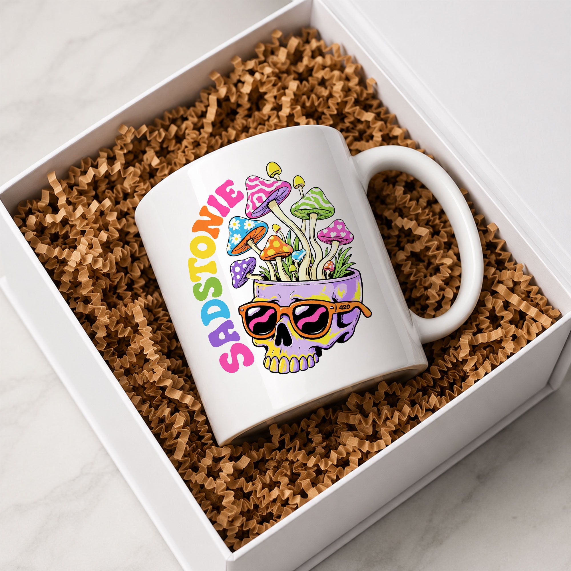 Psychedelic Skull Mushroom Ceramic Mug