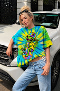 Alien Bong Character Tie-Dye Graphic Tee