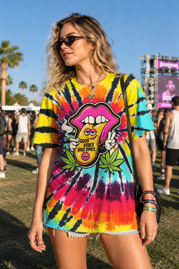 Good Vibes Tie-Dye Graphic Tee