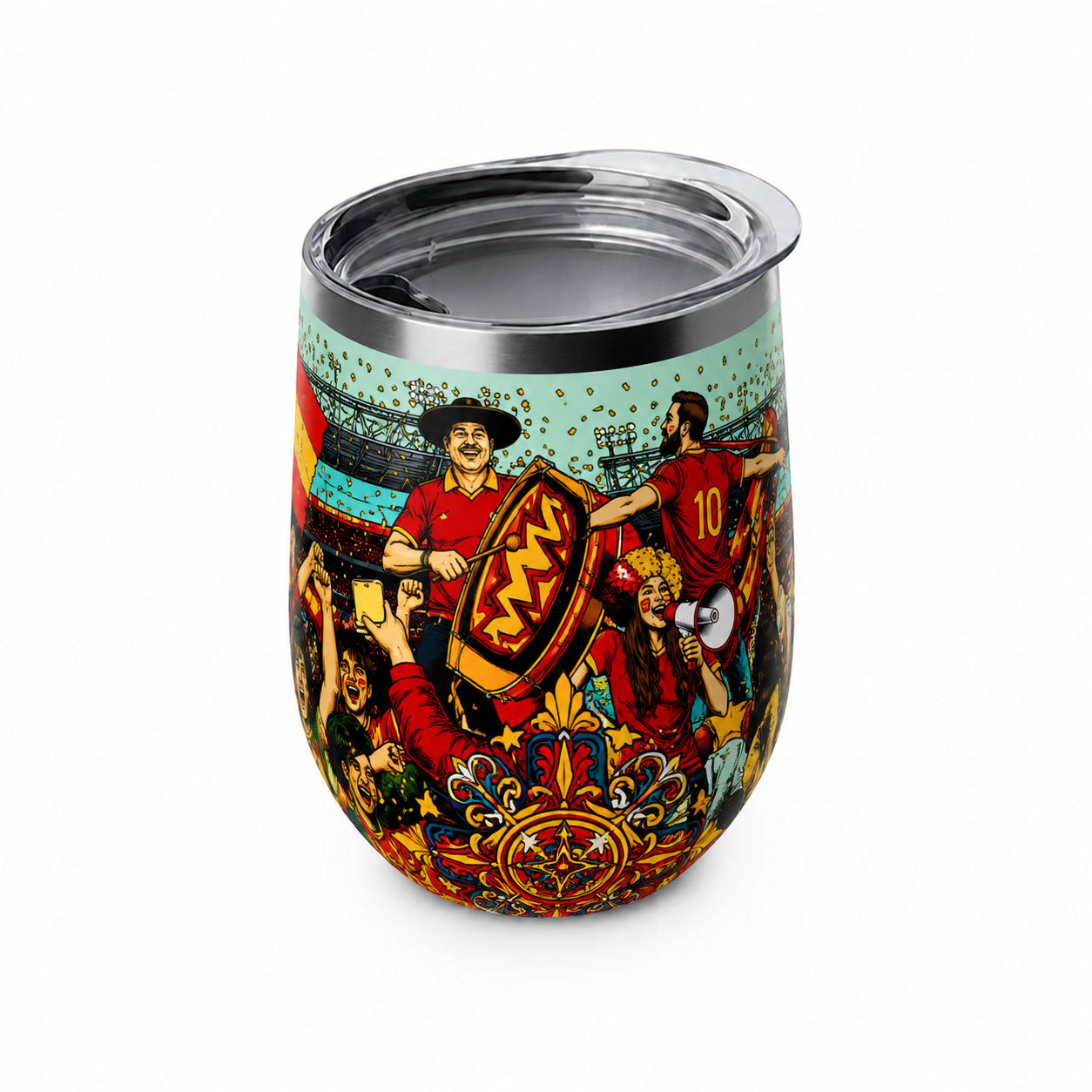 Spanish Soccer Fans Insulated Wine Tumbler