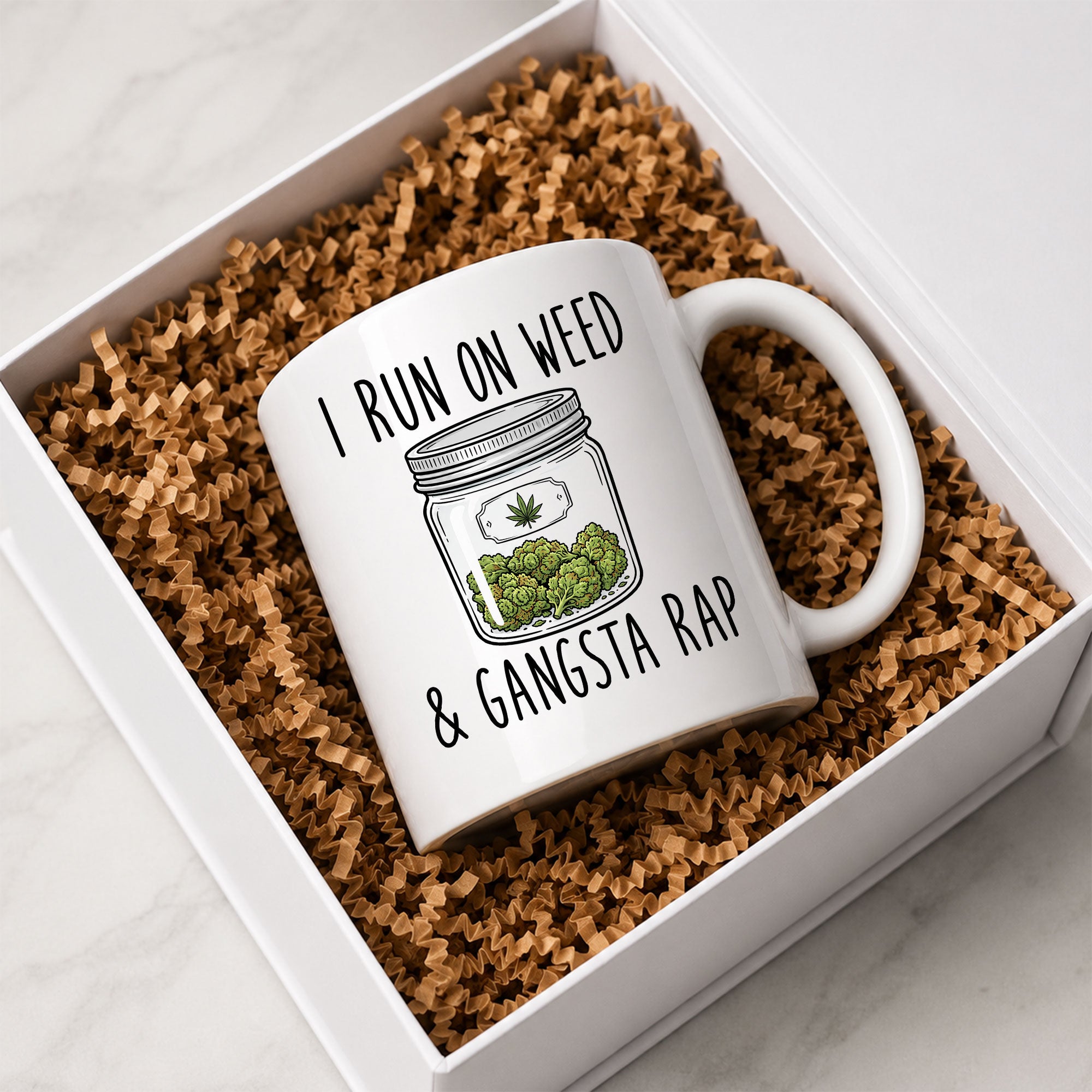 I Run on Weed Gangsta Rap Ceramic Coffee Mug