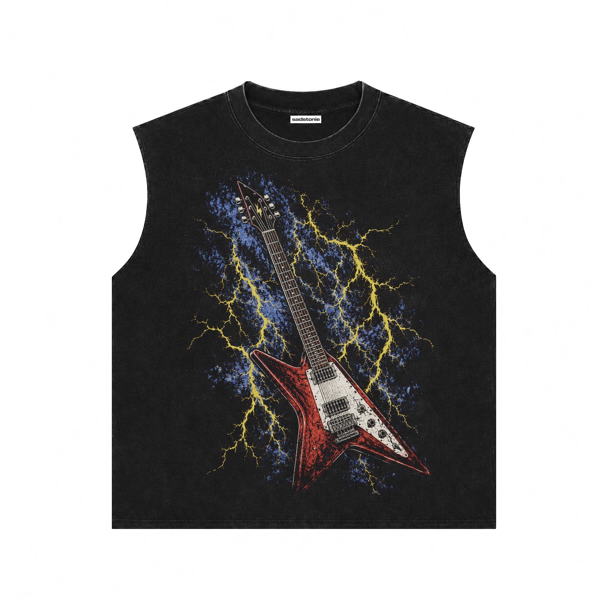 Lightning Guitar Vintage Crop Tank