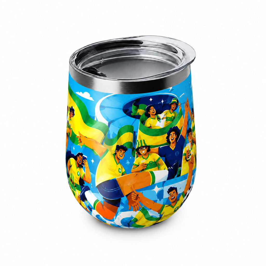 Brazil Football Fan Insulated Wine Tumbler