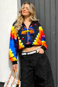 Cosmic Mushroom Tie-Dye Zip Hoodie