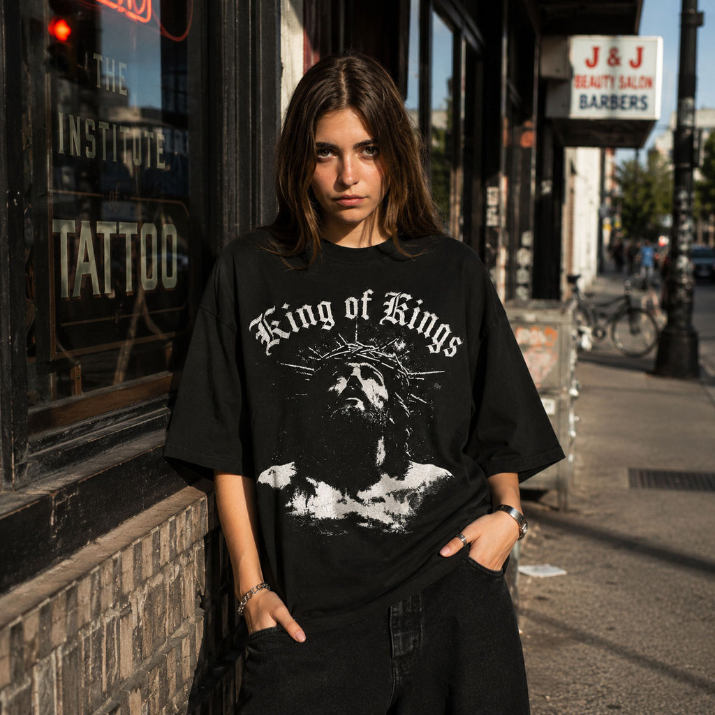 King of Kings Black Graphic T-Shirt