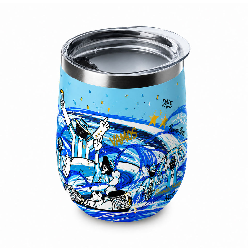 Argentina Football Fan Insulated Wine Tumbler
