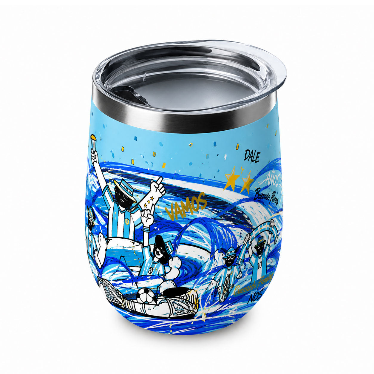 Argentina Football Fan Insulated Wine Tumbler