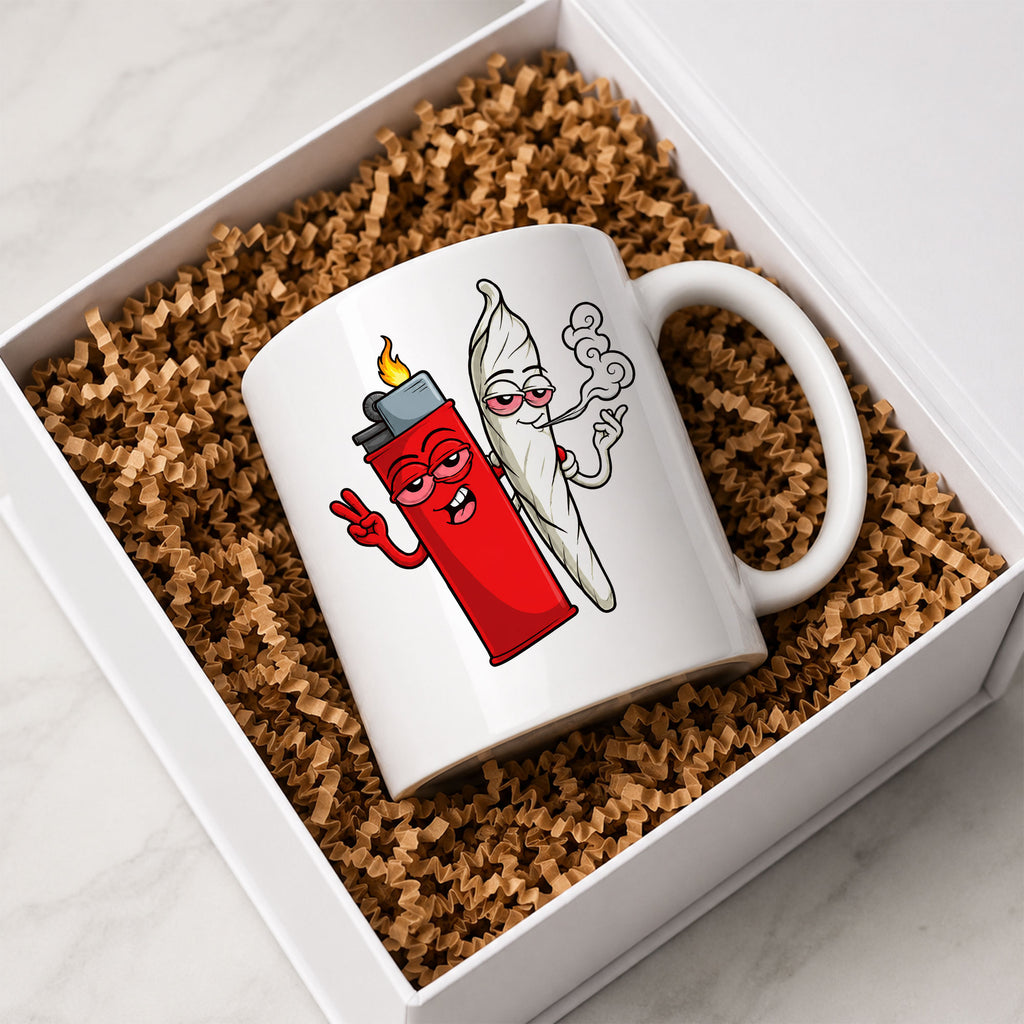 Funny Cartoon Lighter Joint Ceramic Coffee Mug