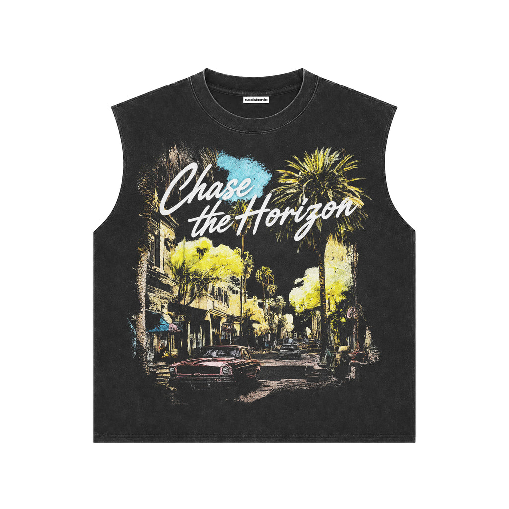 Chase the Horizon Vintage Graphic Muscle Tee