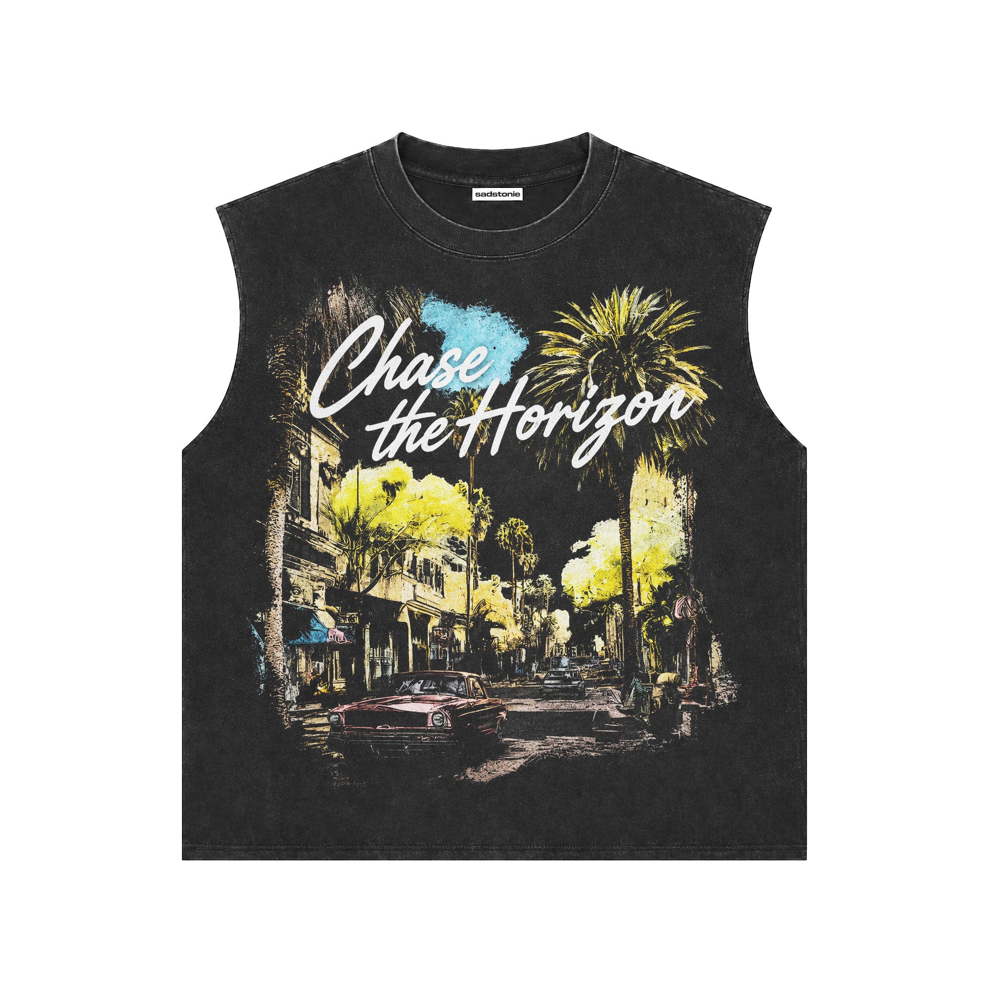 Chase the Horizon Vintage Graphic Muscle Tee