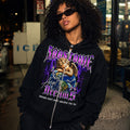 Angel Dreams Purple Lightning Black Zip Hoodie