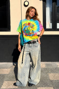 Good High Vibes 420 Retro Tie Dye Streetwear Tee