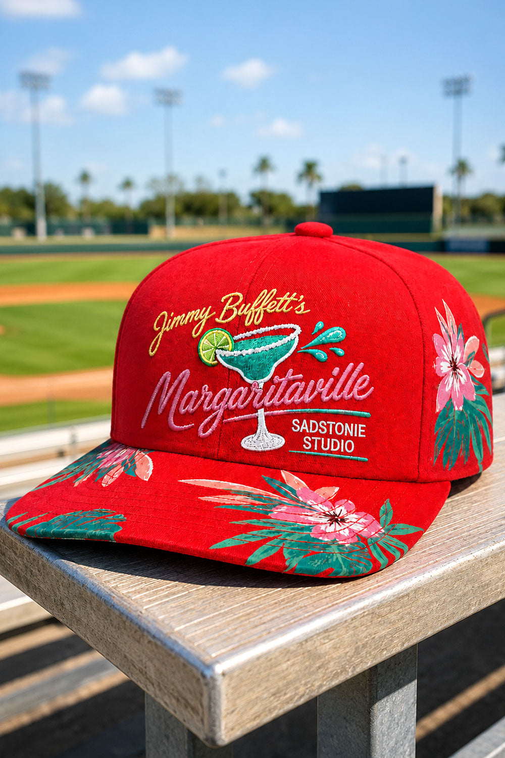 Jimmy Buffett Margaritaville Red Floral Hat
