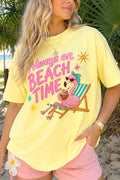 Always On Beach Time Flamingo Graphic Tee