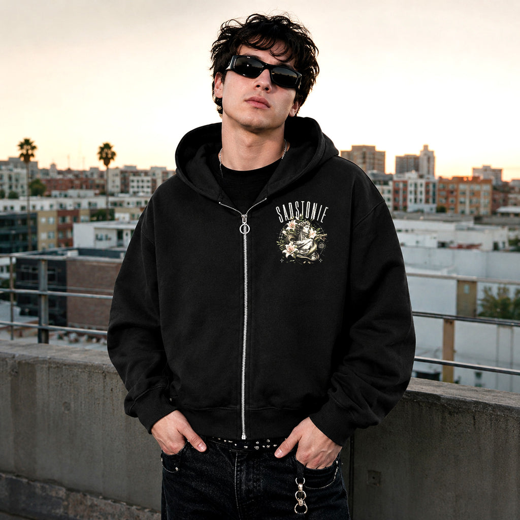 Divine Serpent Statue Graphic Oversized Hoodie