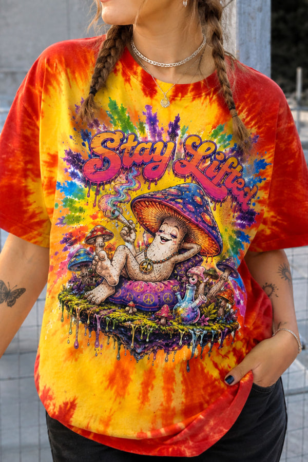 Stay Lifted Mushroom Tie-Dye Tee