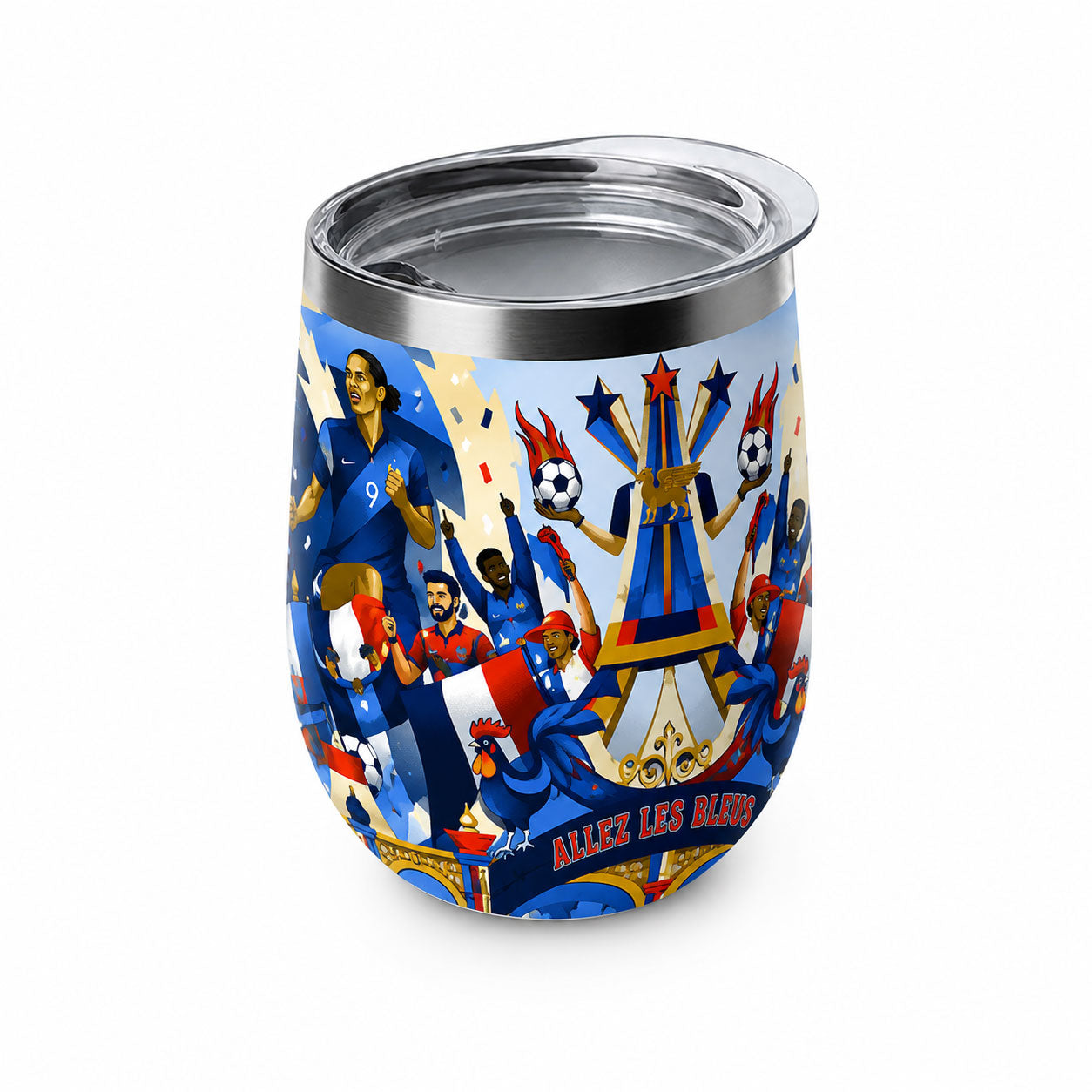Allez Les Bleus France Football Wine Tumbler