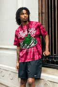 High Life Maroon Tie Dye Graphic Tee