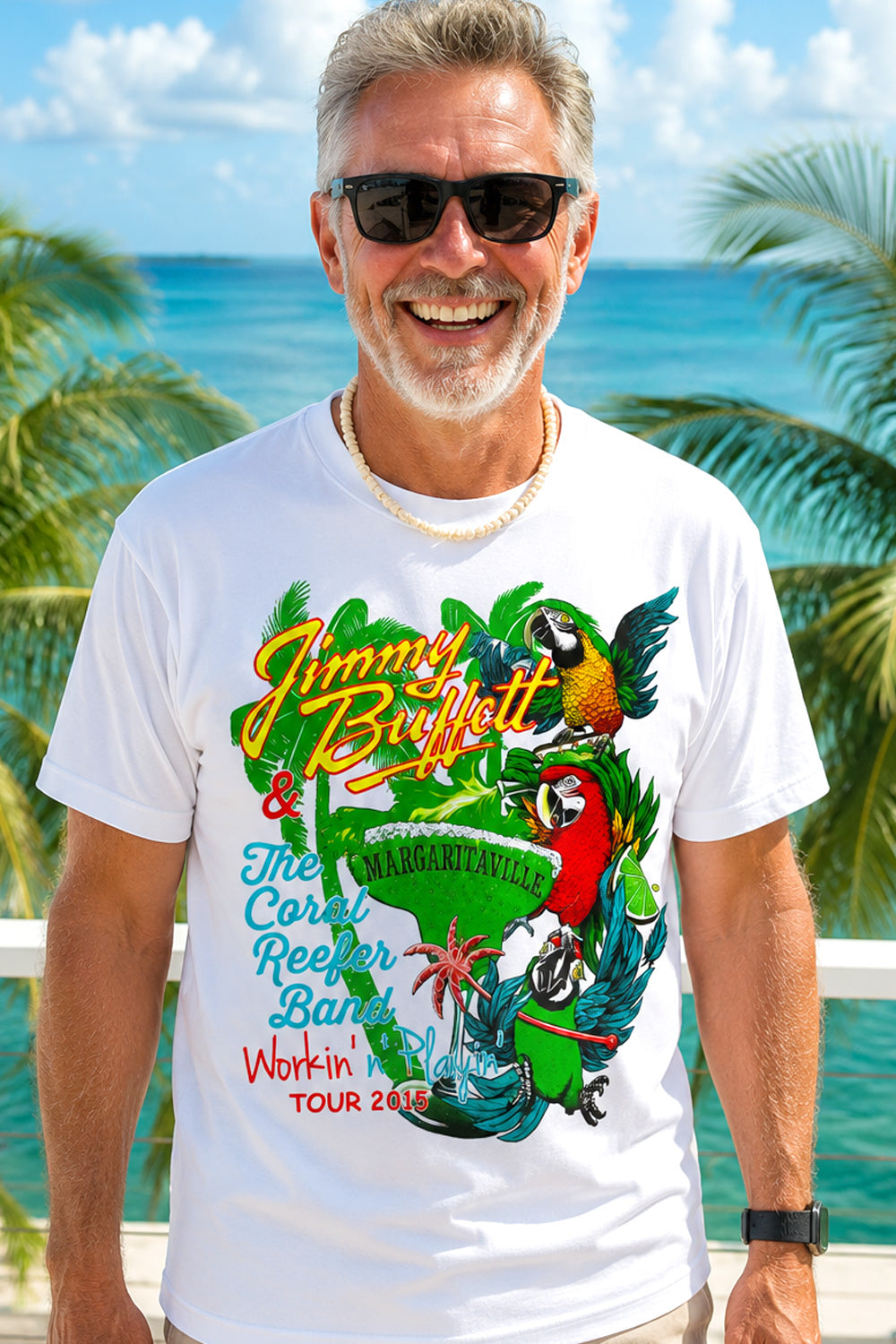 Jimmy Buffett 2015 Tour White T-Shirt