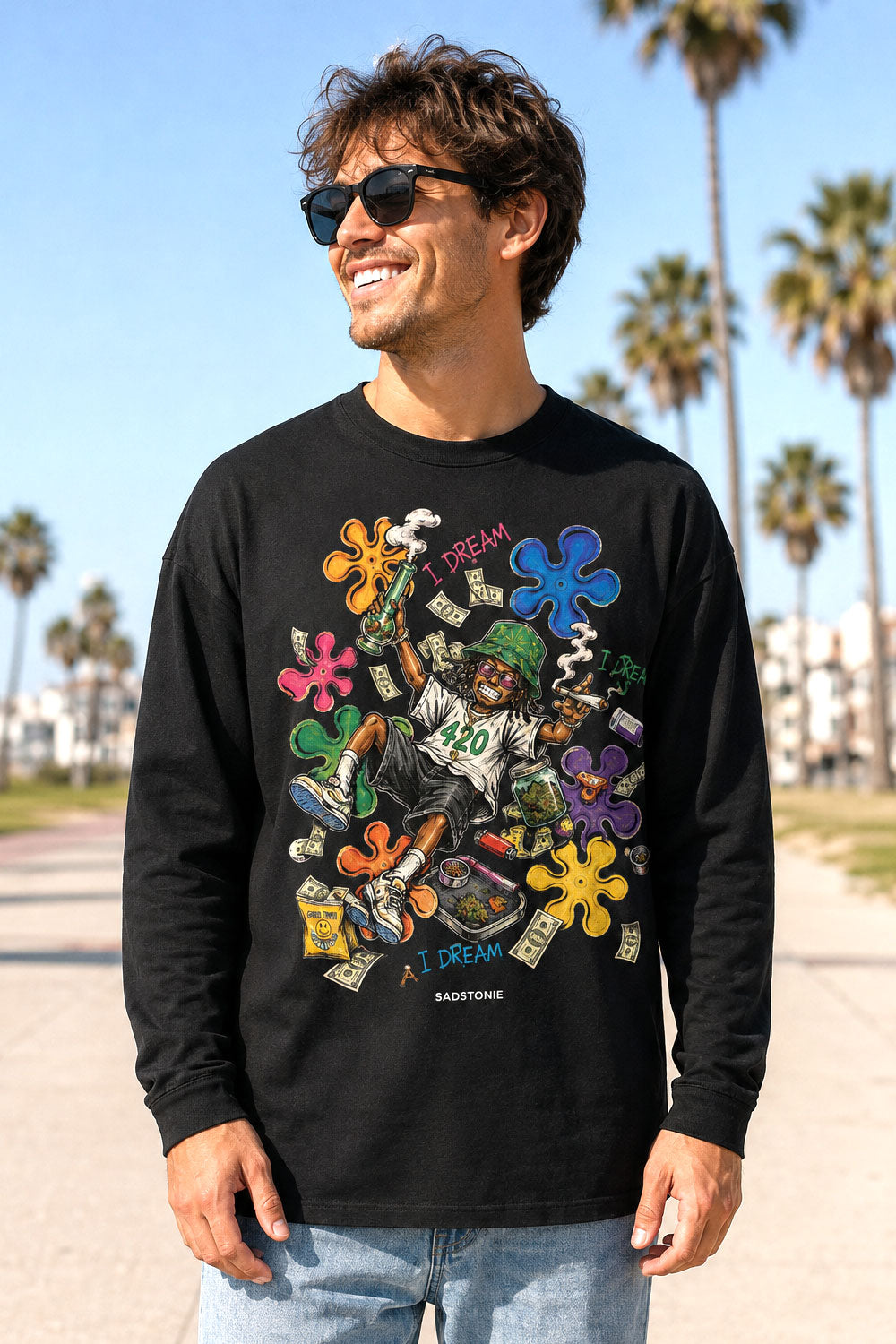 420 I Dream Graphic Long Sleeve Shirt